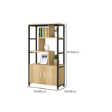 Fashion Metal Frame Open Wood Shelf Display Bookshelf Image - 16