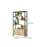 Fashion Metal Frame Open Wood Shelf Display Bookshelf Image - 26