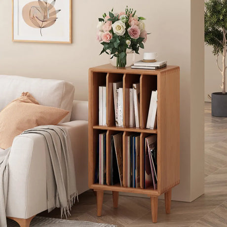 Fashion Pine Wood Vertical Small Storage Bookcases Image - 1