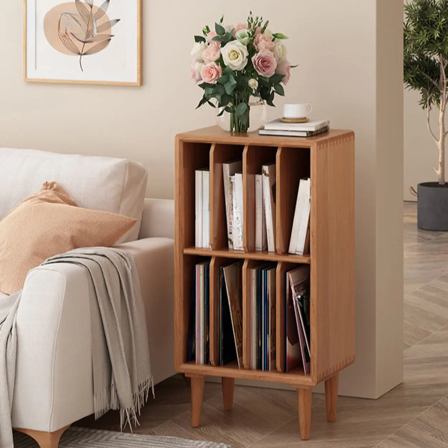 Natural wood vertical bookcase used to represent the Homebaa bookcases collection