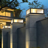 Fashion Rectangular Hollow Metal Outdoor Lamp Black Image - 1