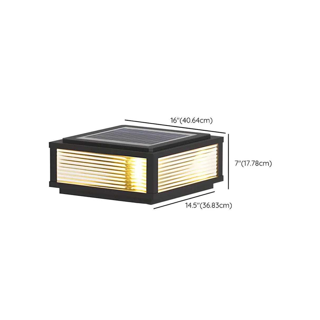 Fashion Rectangular Hollow Metal Outdoor Lamp Black Image - 19
