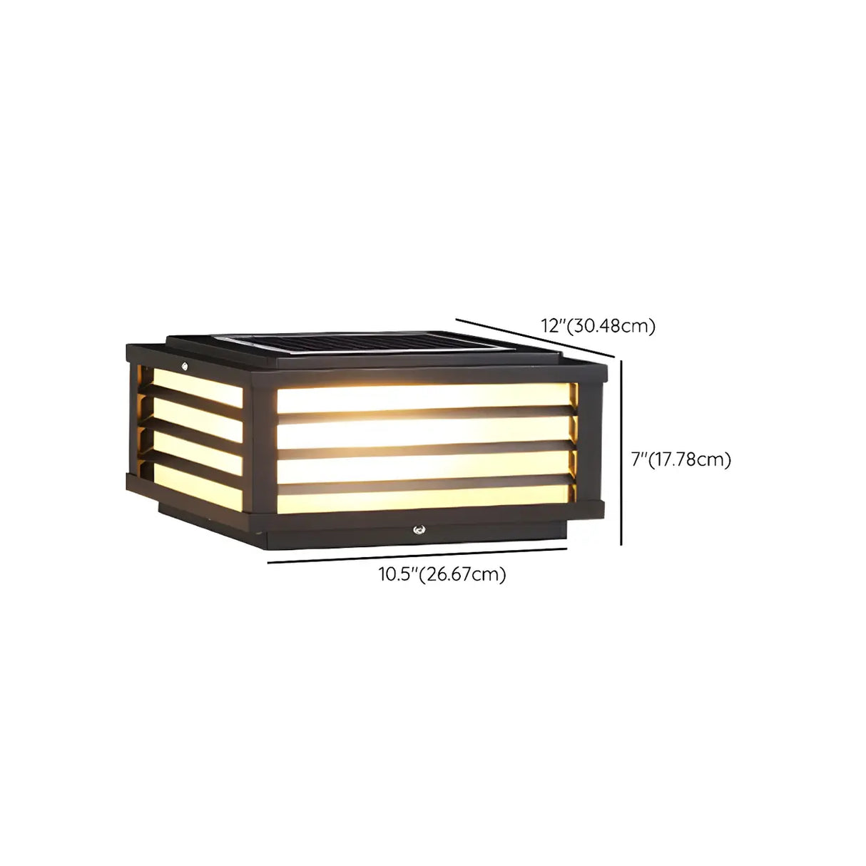 Fashion Rectangular Hollow Metal Outdoor Lamp Black Image - 22
