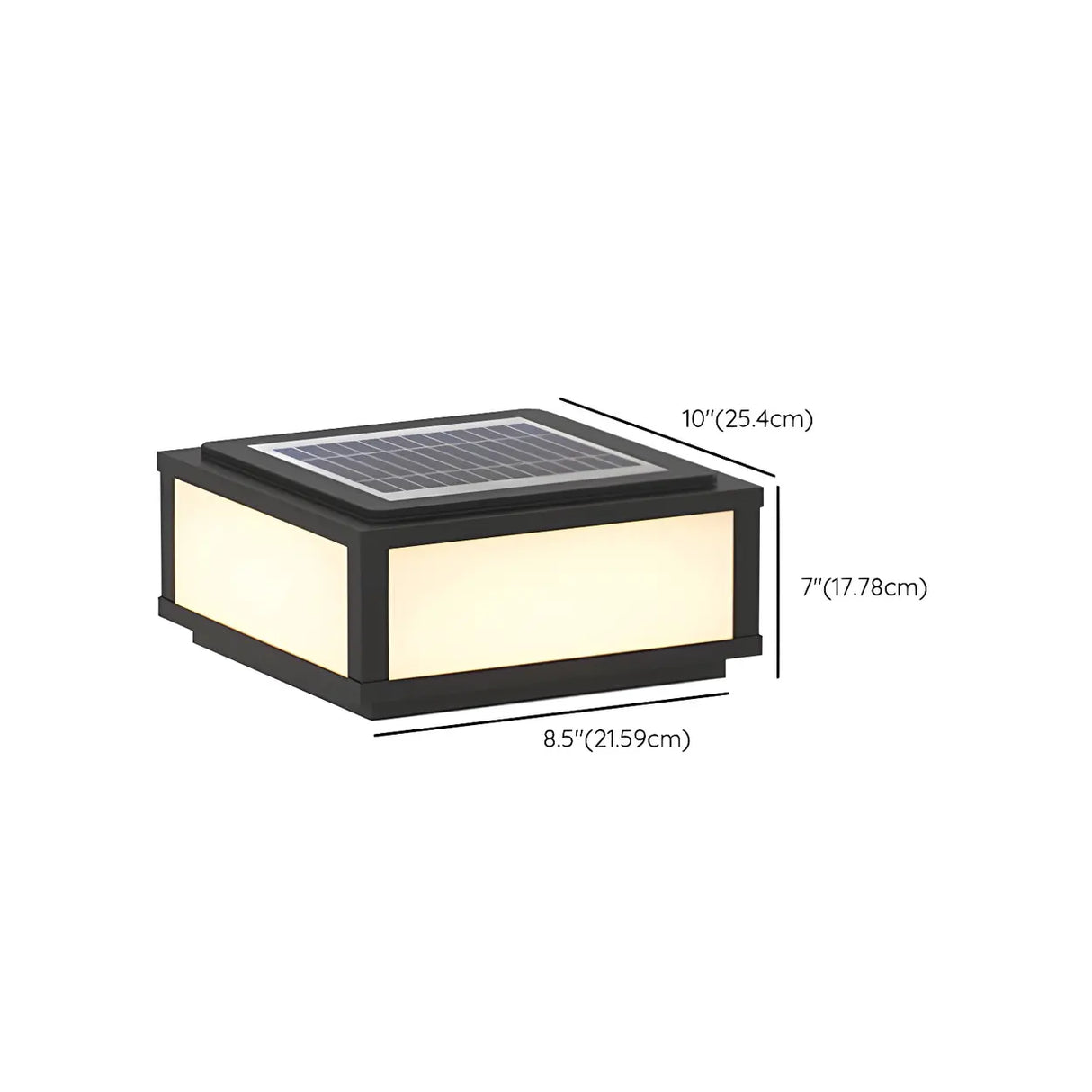 Fashion Rectangular Hollow Metal Outdoor Lamp Black Image - 24
