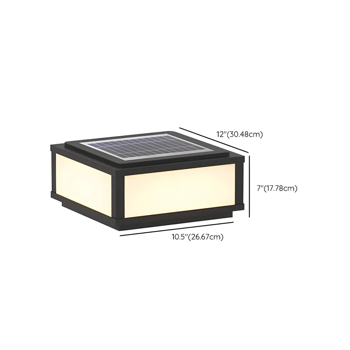 Fashion Rectangular Hollow Metal Outdoor Lamp Black Image - 25