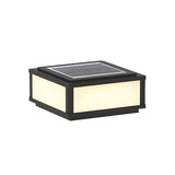 Fashion Rectangular Hollow Metal Outdoor Lamp Black Image - 3