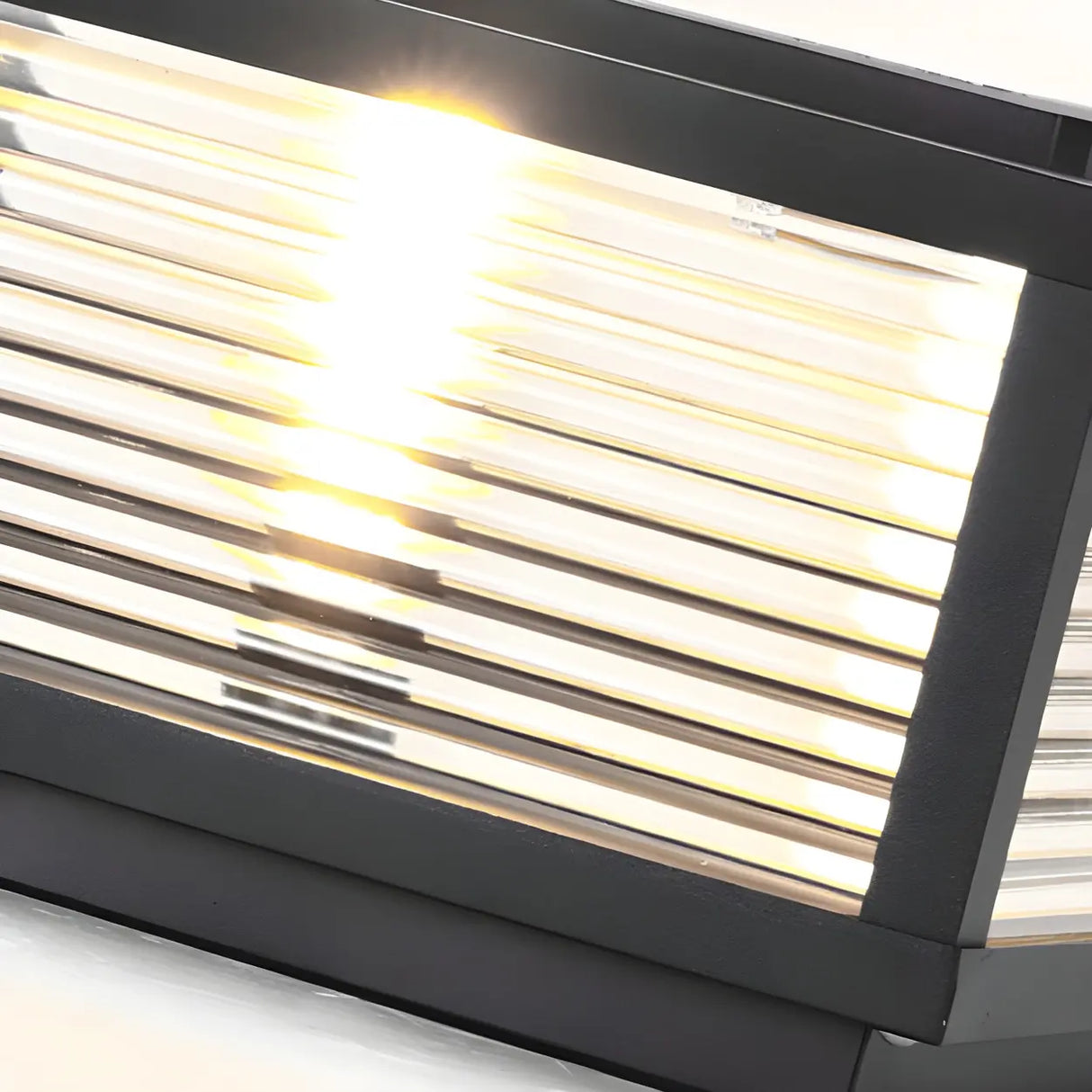 Fashion Rectangular Hollow Metal Outdoor Lamp Black Image - 7