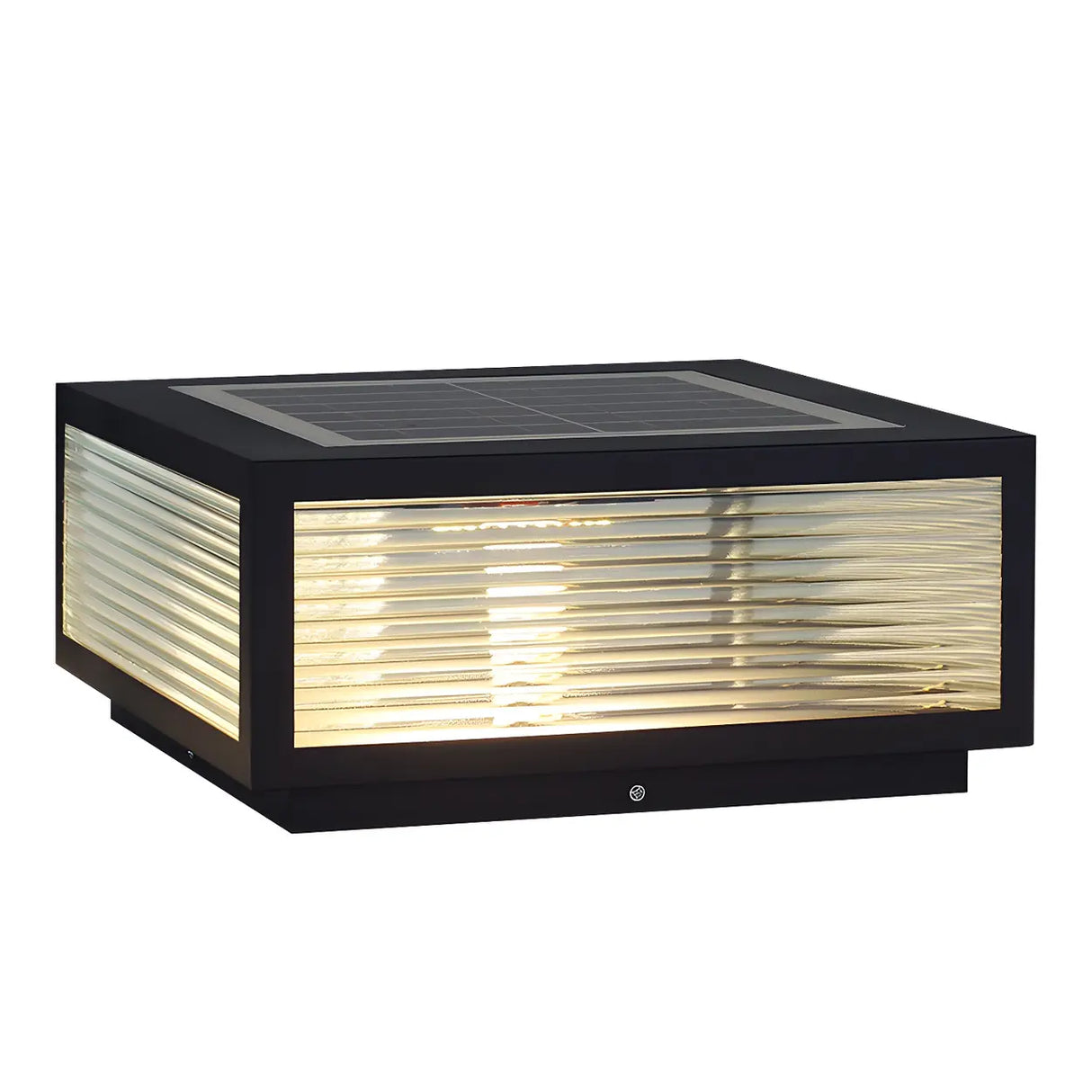 Fashion Rectangular Hollow Metal Outdoor Lamp Black Image - 8