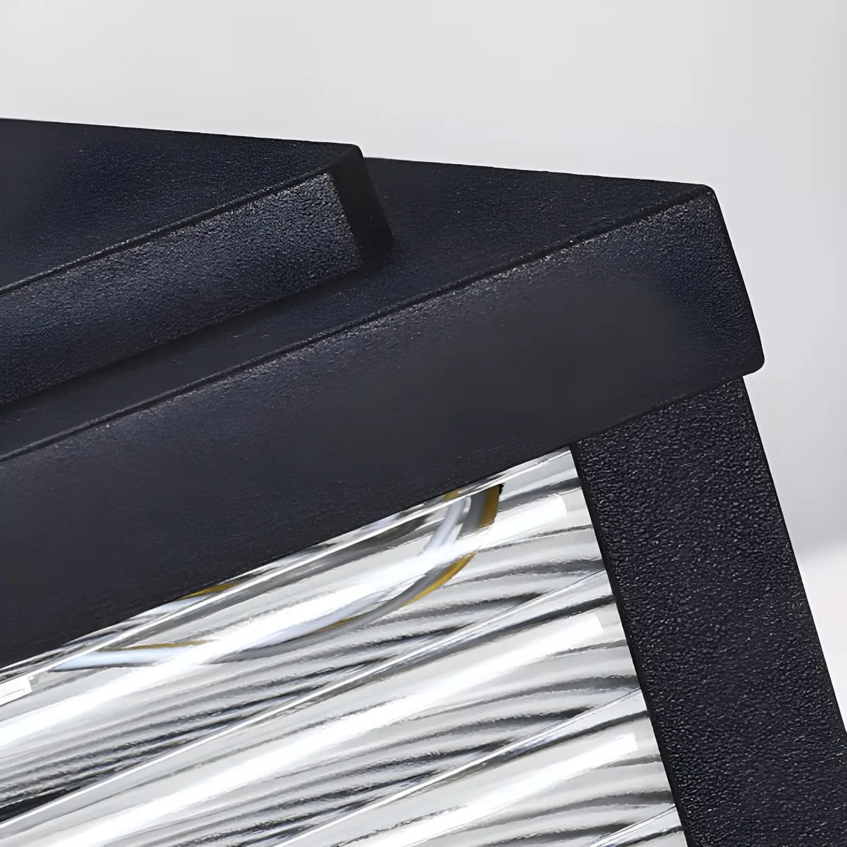 Fashion Rectangular Hollow Metal Outdoor Lamp Black Image - 9