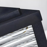 Fashion Rectangular Hollow Metal Outdoor Lamp Black Image - 9