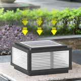 Fashion Rectangular Hollow Metal Outdoor Lamp Black Image - 10
