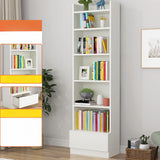 Fashion Rectangular Wood Narrow Storage Bookcase Medium Image - 14