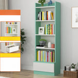 Fashion Rectangular Wood Narrow Storage Bookcase Medium Image - 15