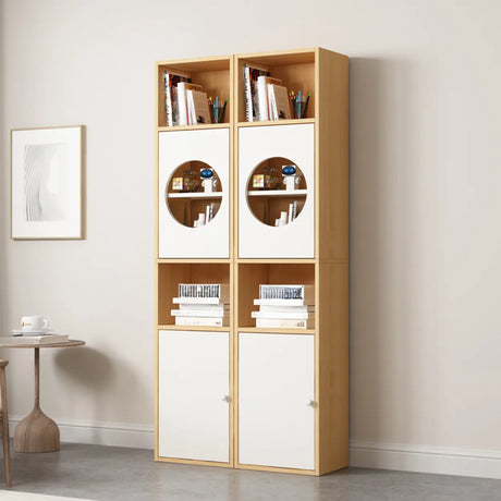 Fashion Rectangular Wood Narrow Storage Bookcase Medium Image - 2