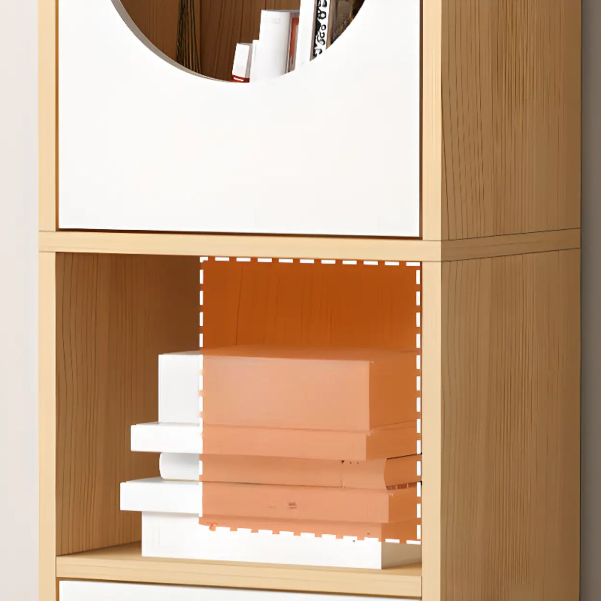Fashion Rectangular Wood Narrow Storage Bookcase Medium Image - 36