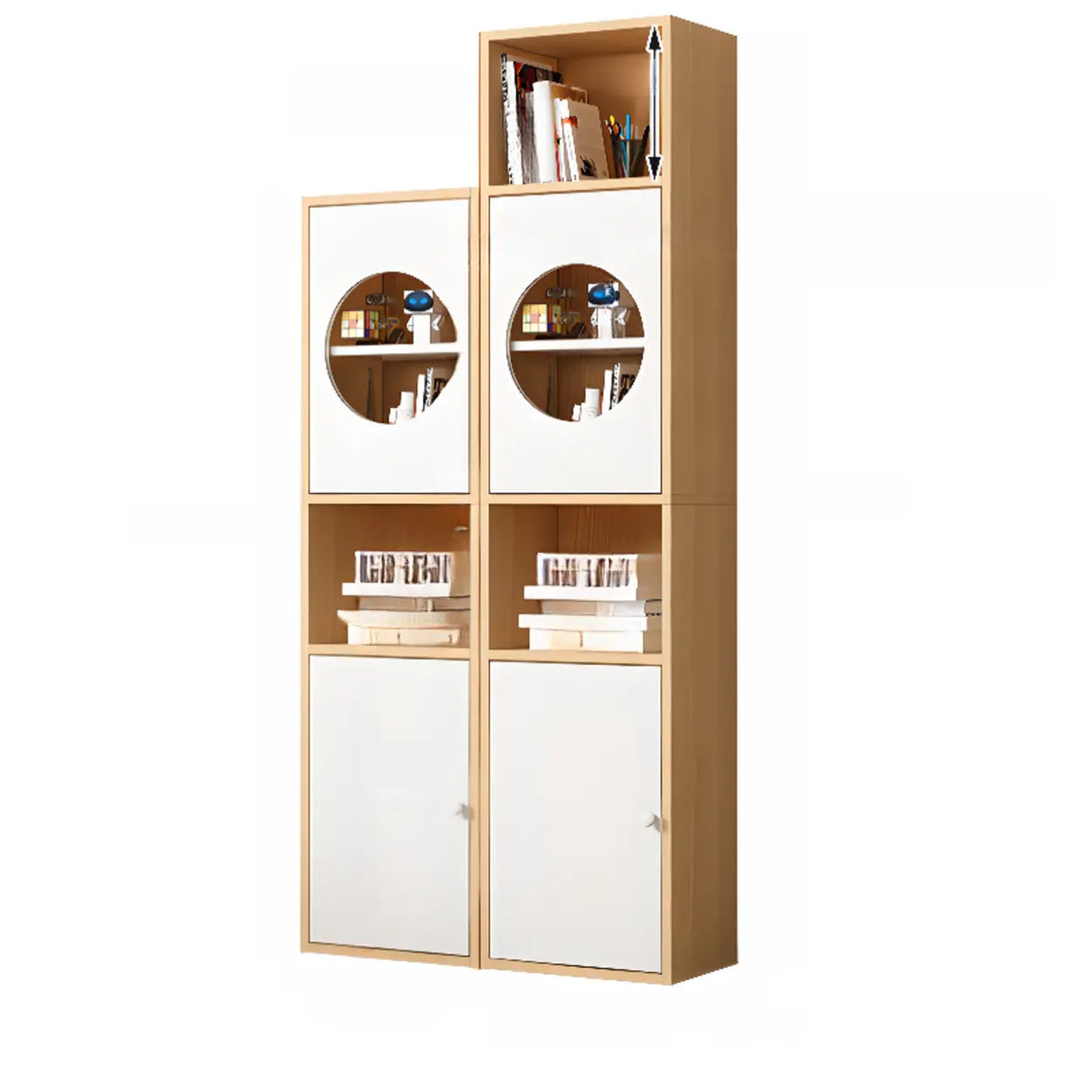 Fashion Rectangular Wood Narrow Storage Bookcase Medium Image - 39