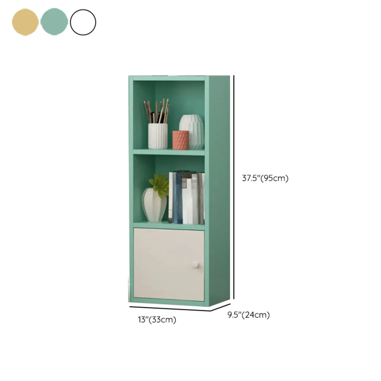 Fashion Rectangular Wood Narrow Storage Bookcase Medium 