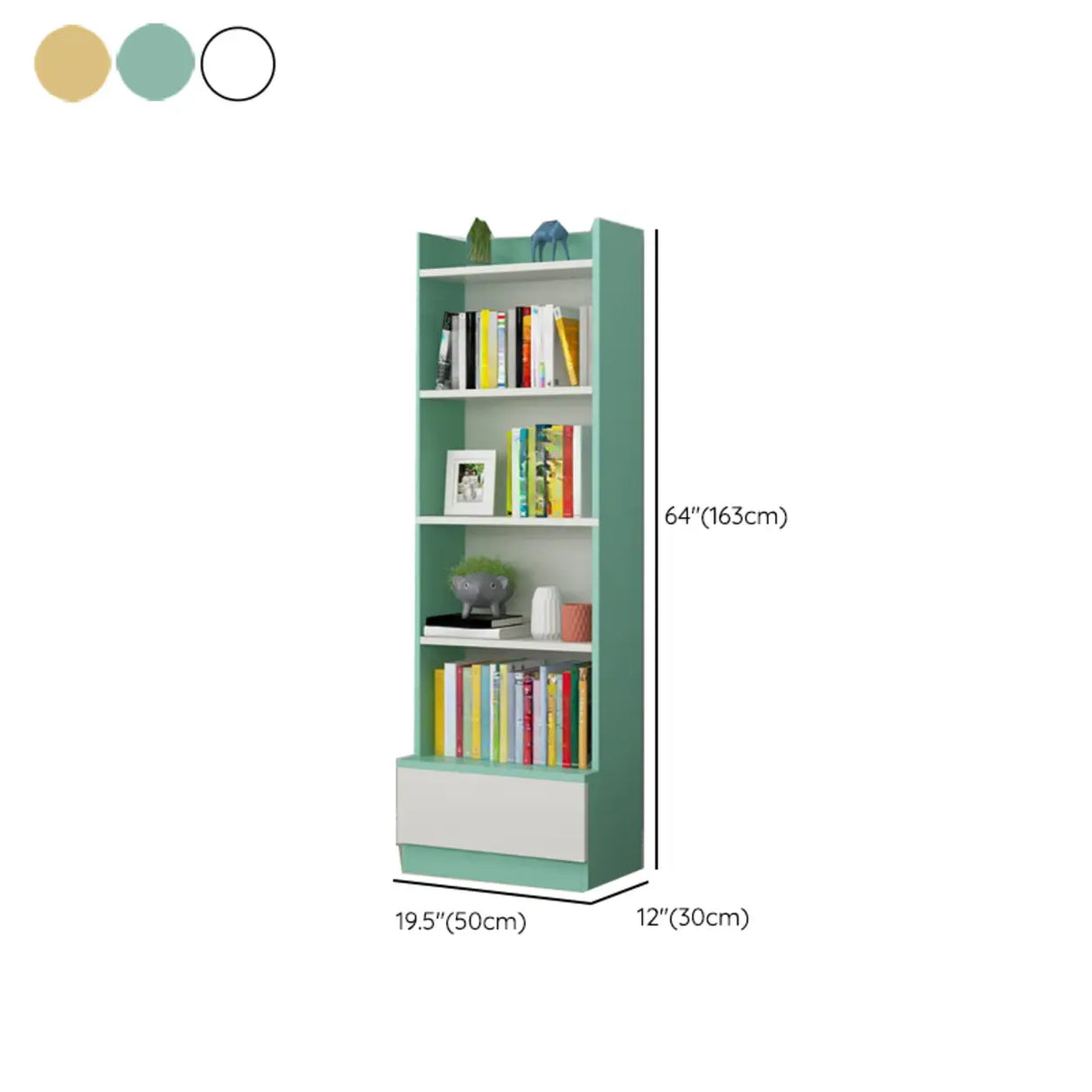 Fashion Rectangular Wood Narrow Storage Bookcase Medium Image - 46