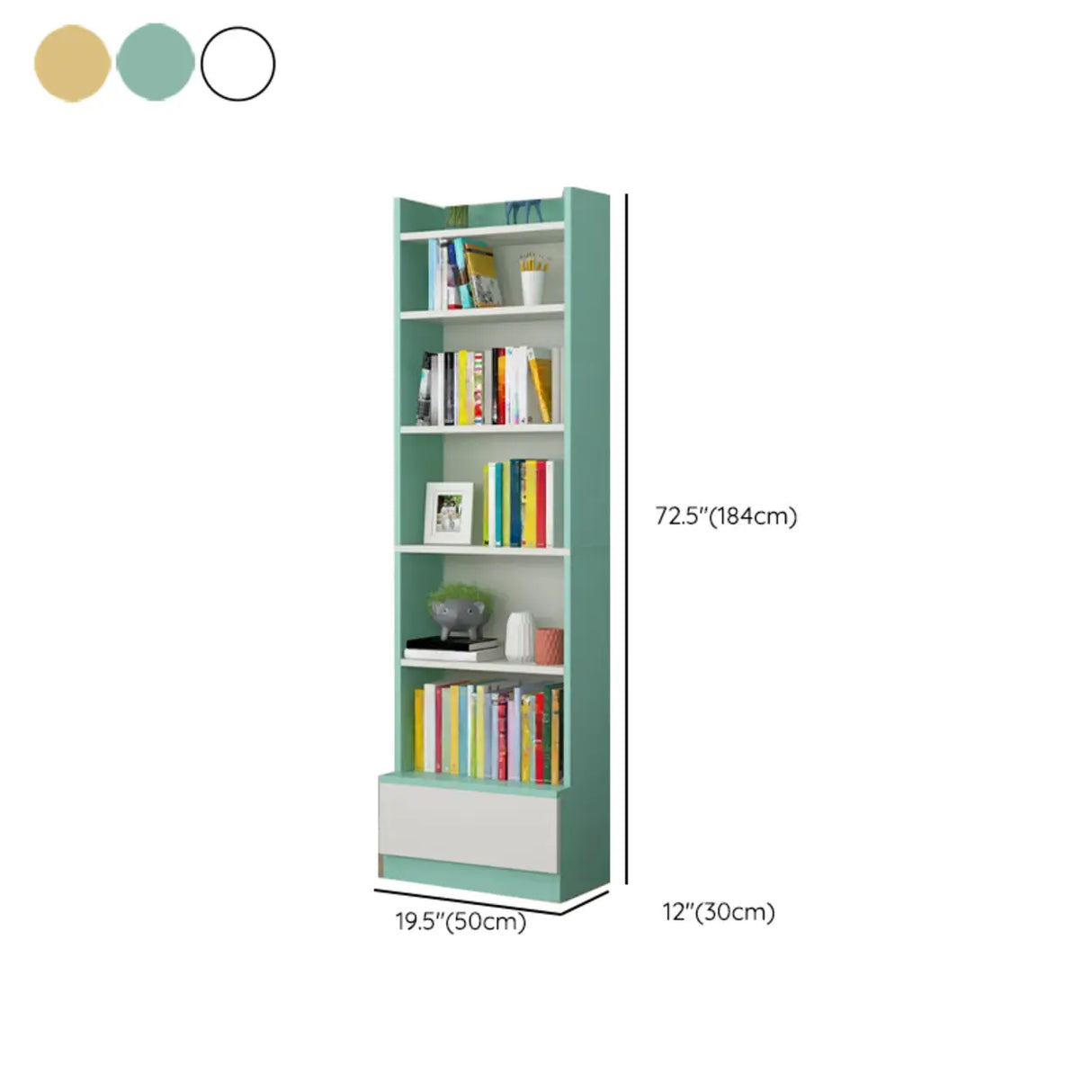 Fashion Rectangular Wood Narrow Storage Bookcase Medium Image - 47