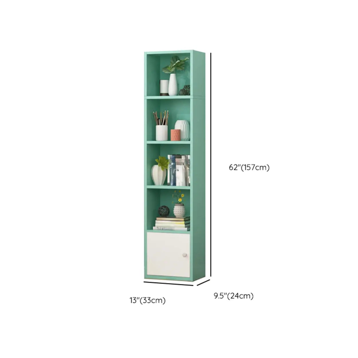 Fashion Rectangular Wood Narrow Storage Bookcase Medium Image - 49