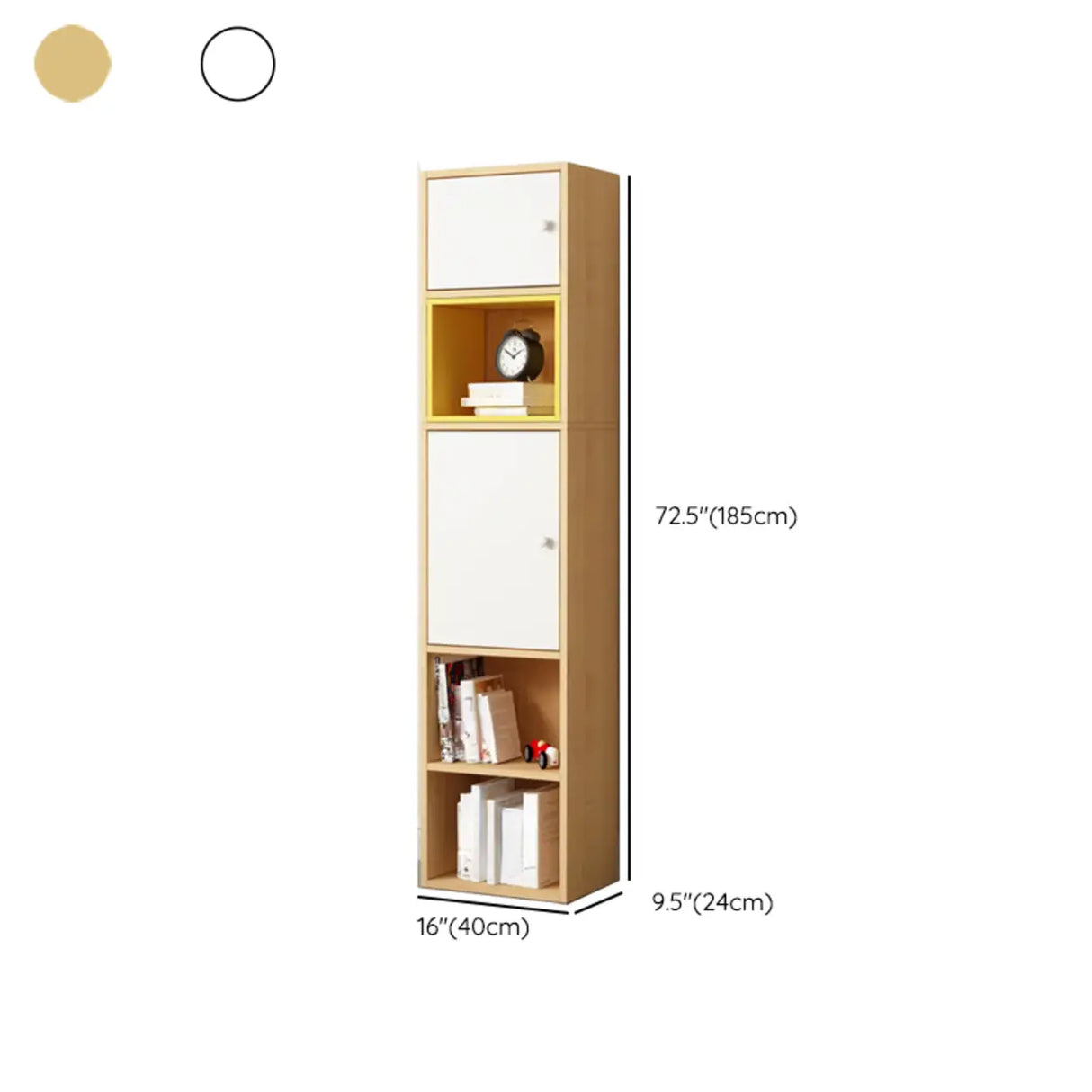 Fashion Rectangular Wood Narrow Storage Bookcase Medium Image - 50