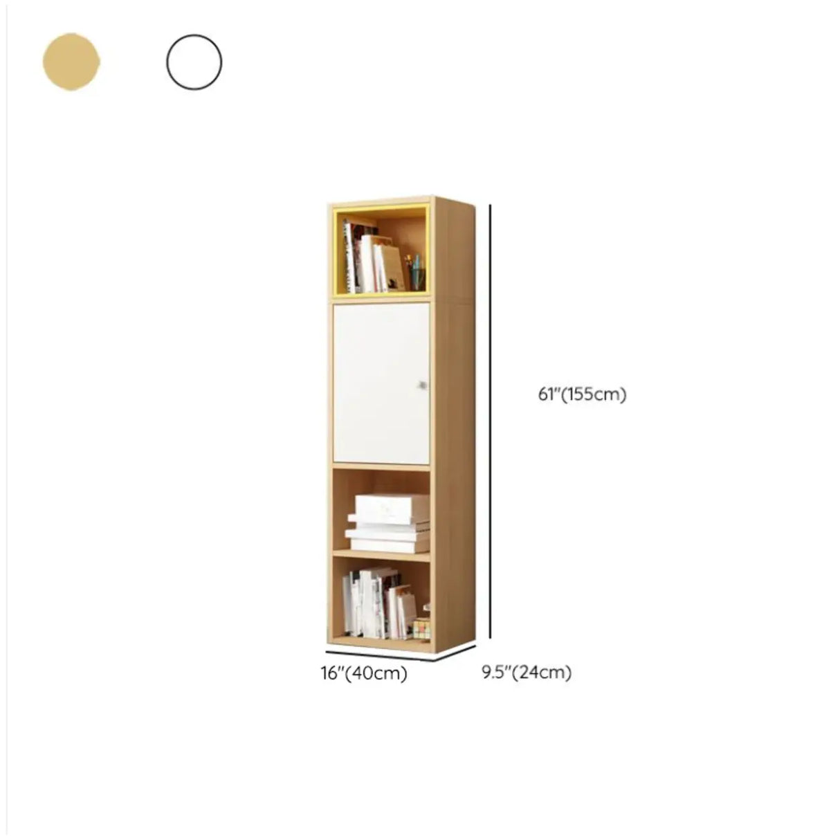 Fashion Rectangular Wood Narrow Storage Bookcase Medium Image - 51