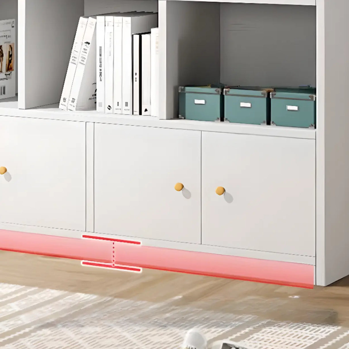 Fashion Solid Wood White Organizer Cabinets Bookcase Image - 10