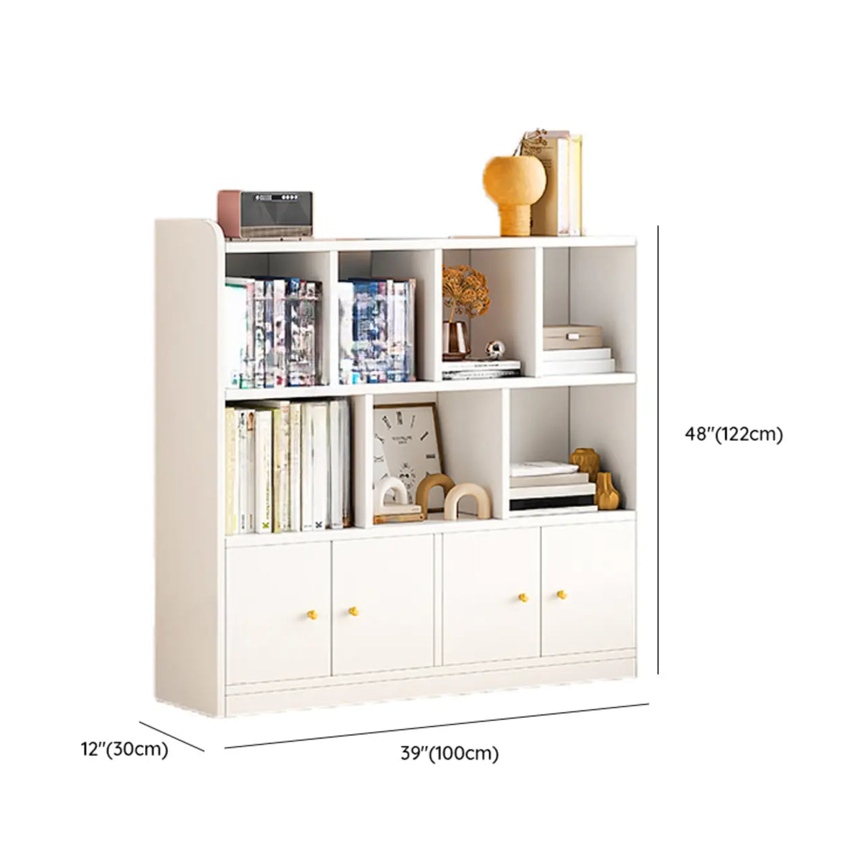 Fashion Solid Wood White Organizer Cabinets Bookcase Image - 24