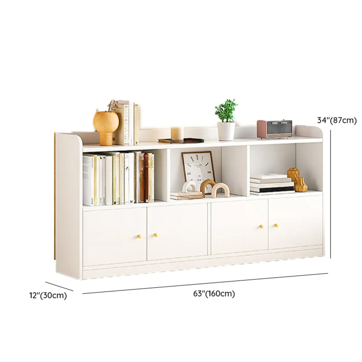 Fashion Solid Wood White Organizer Cabinets Bookcase Image - 27