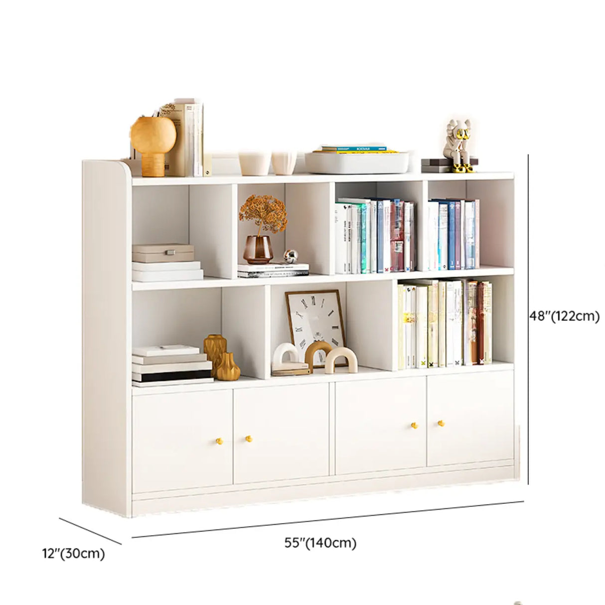 Fashion Solid Wood White Organizer Cabinets Bookcase Image - 28