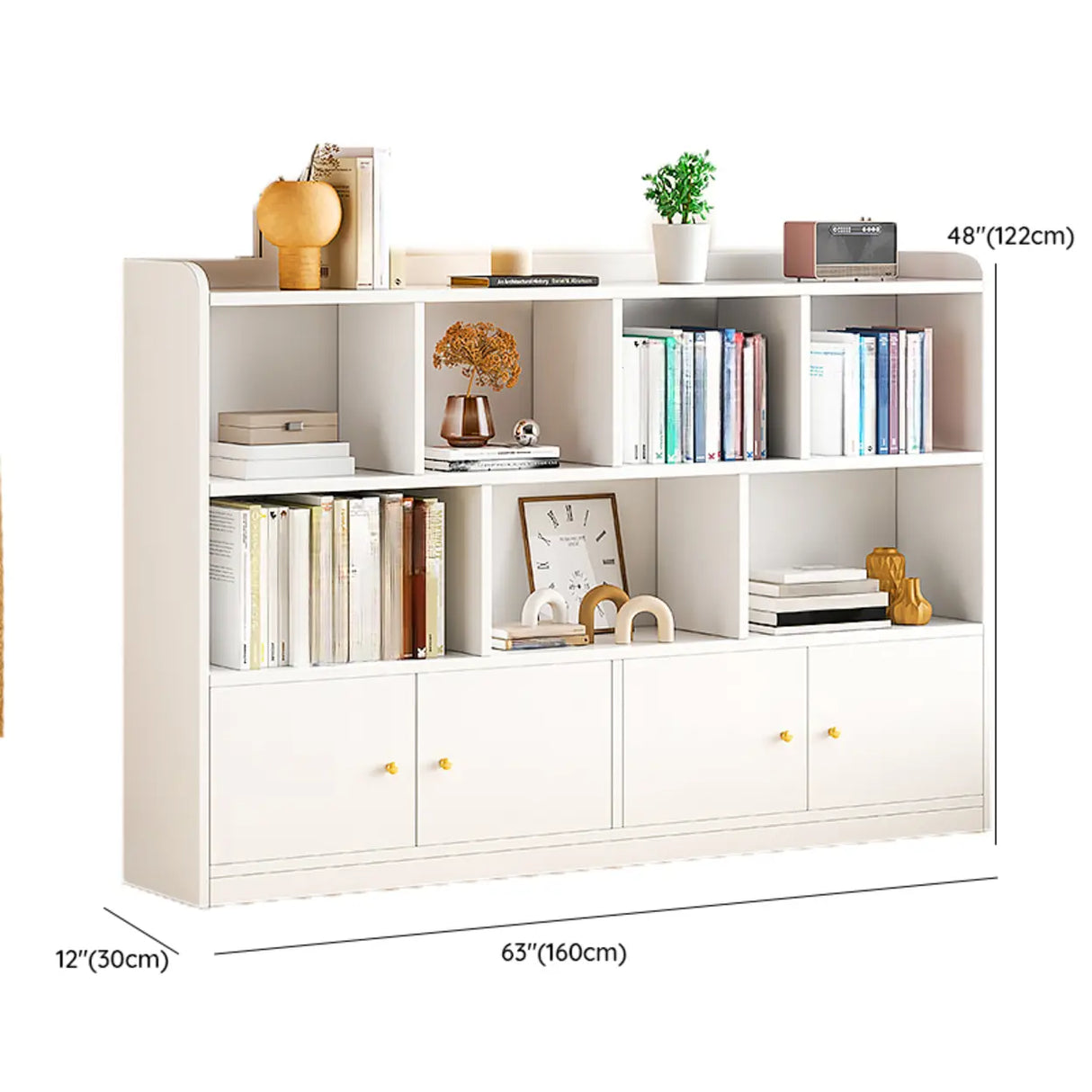 Fashion Solid Wood White Organizer Cabinets Bookcase Image - 29