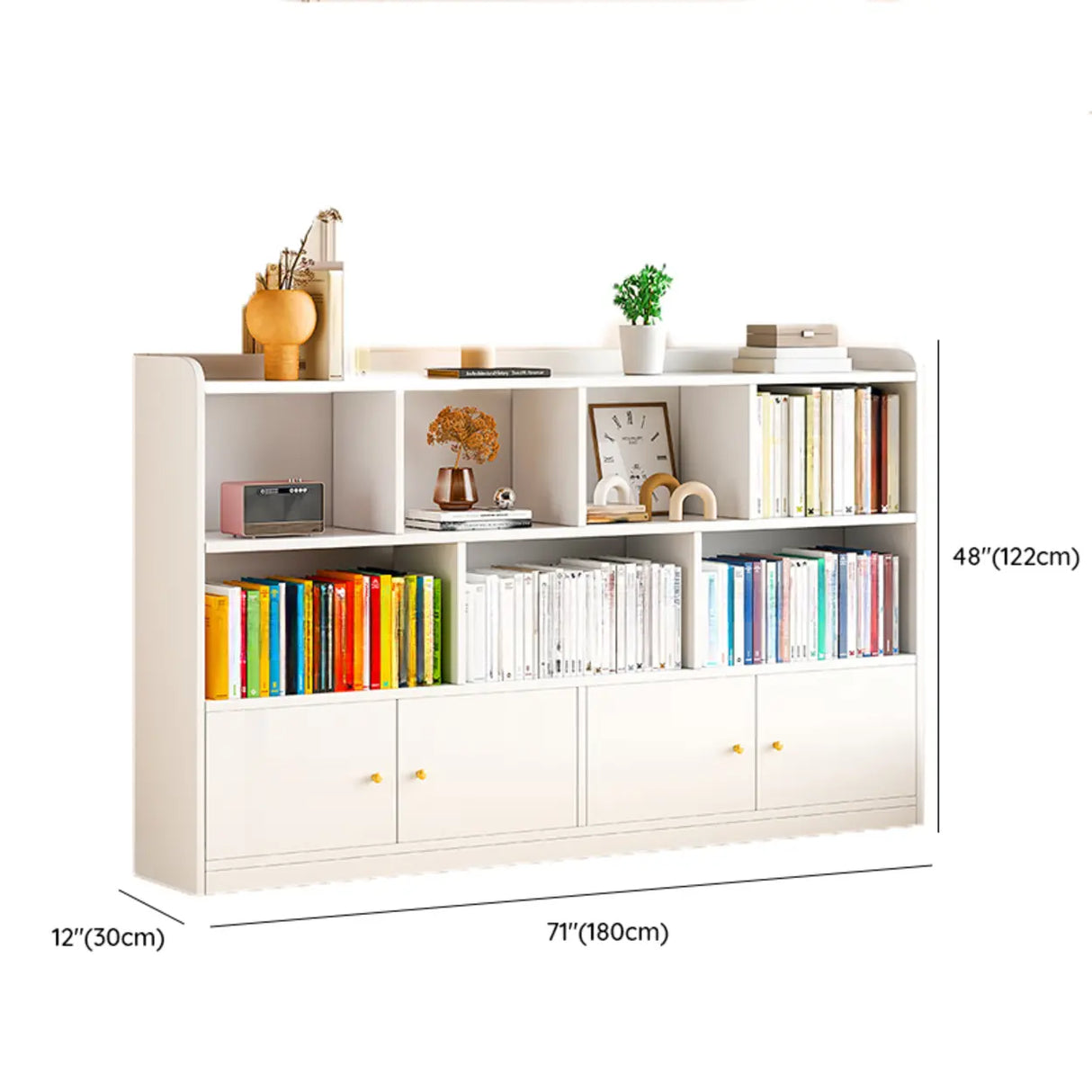 Fashion Solid Wood White Organizer Cabinets Bookcase Image - 30