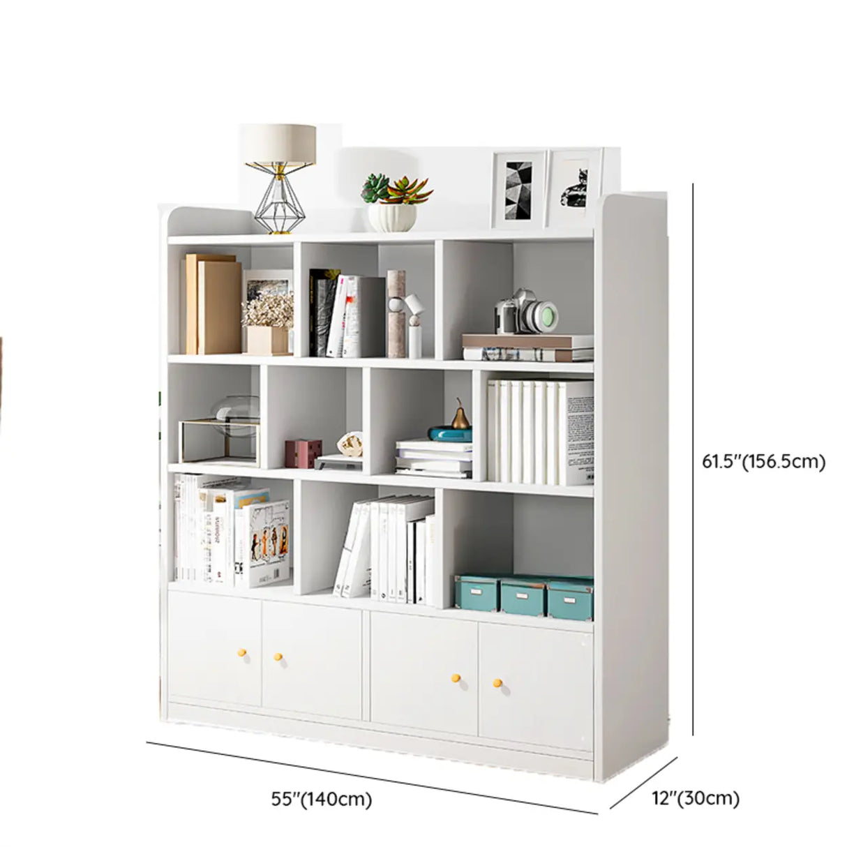 Fashion Solid Wood White Organizer Cabinets Bookcase Image - 33