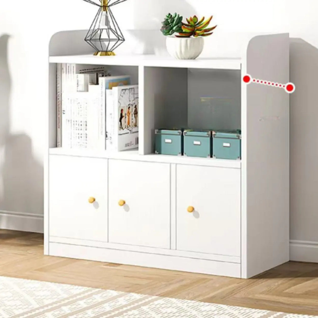 Fashion Solid Wood White Organizer Cabinets Bookcase Image - 8