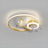 Fashion Spherical Metal Ring Ceiling Fan with LED Light Image - 2