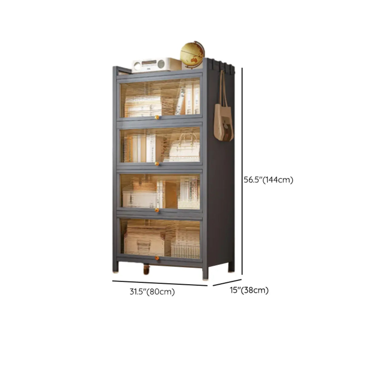 Fashion Steel Closed Rectangular Clear Door Bookcase Image - 39