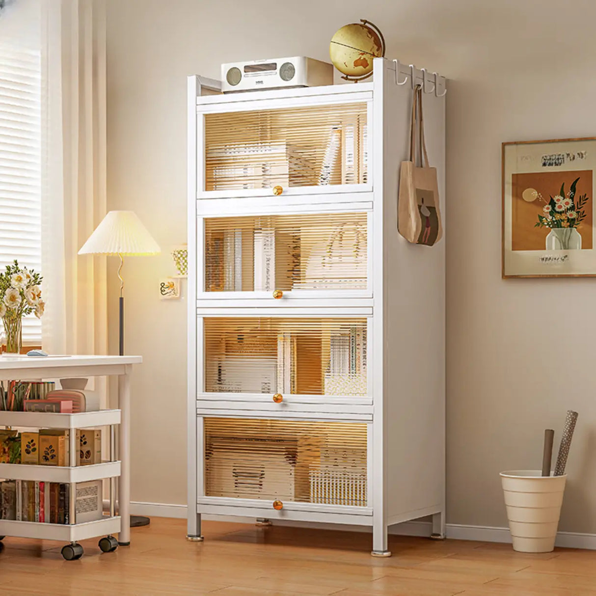 Fashion Steel Closed Rectangular Clear Door Bookcase Image - 16