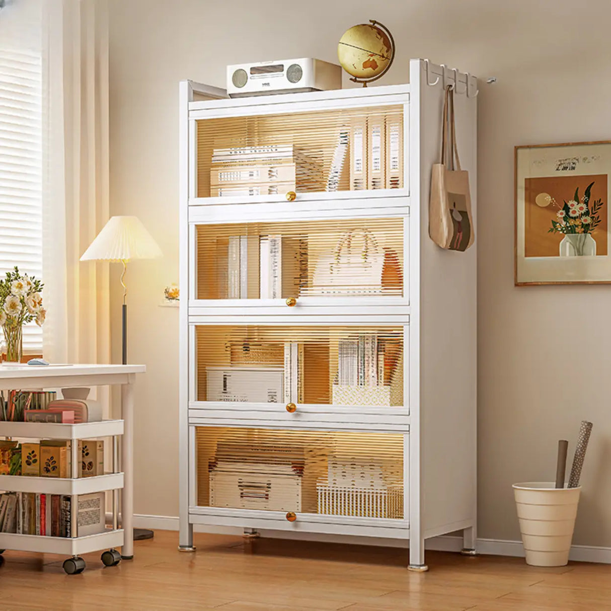 Fashion Steel Closed Rectangular Clear Door Bookcase Image - 19