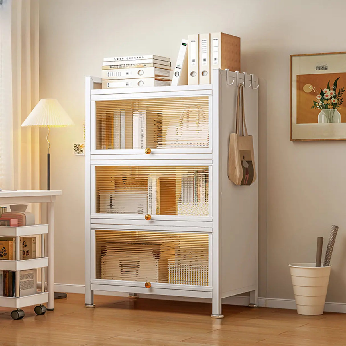 Fashion Steel Closed Rectangular Clear Door Bookcase Image - 20