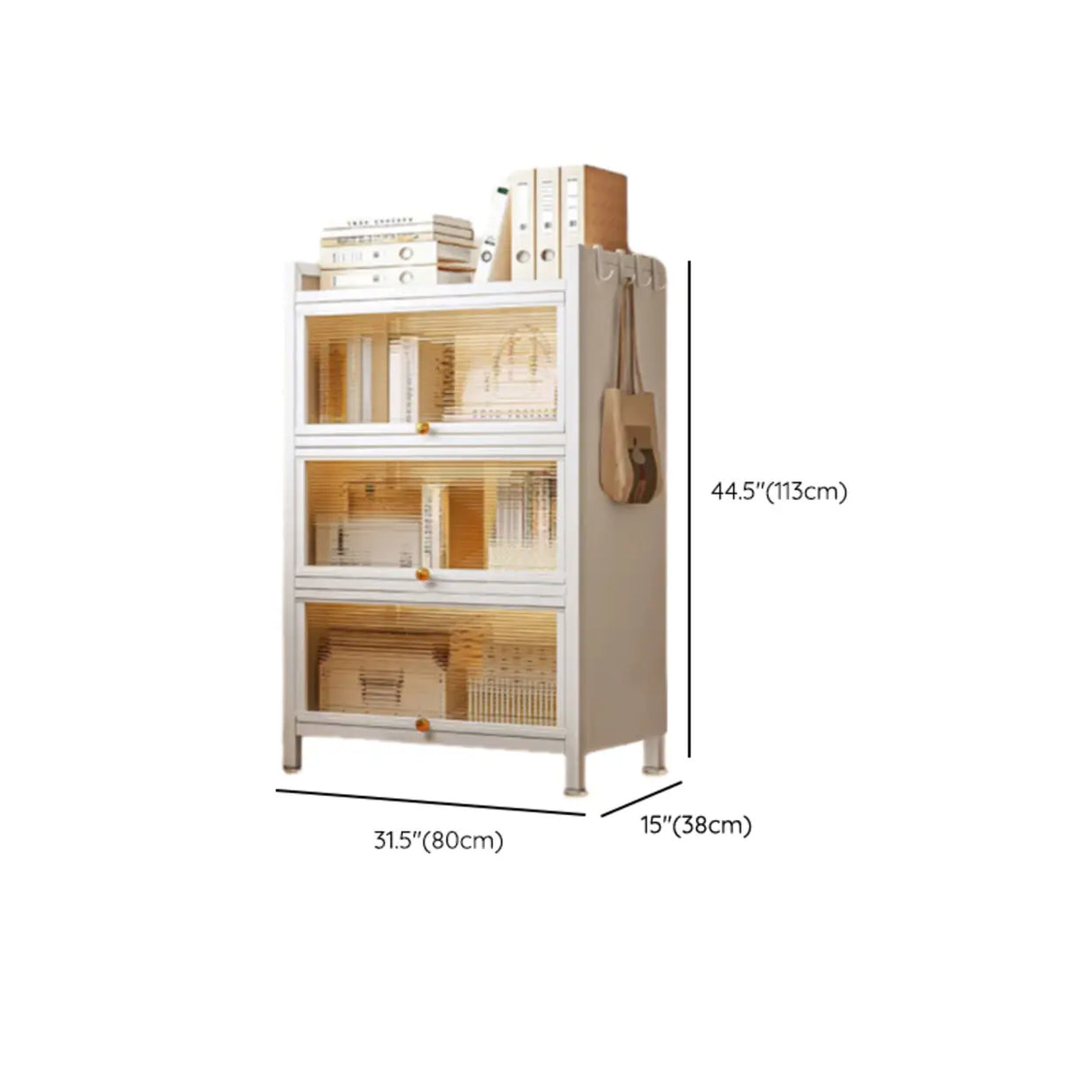 Fashion Steel Closed Rectangular Clear Door Bookcase Image - 29