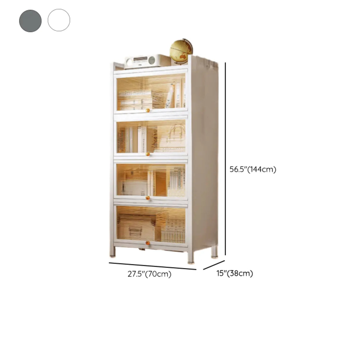 Fashion Steel Closed Rectangular Clear Door Bookcase Image - 31
