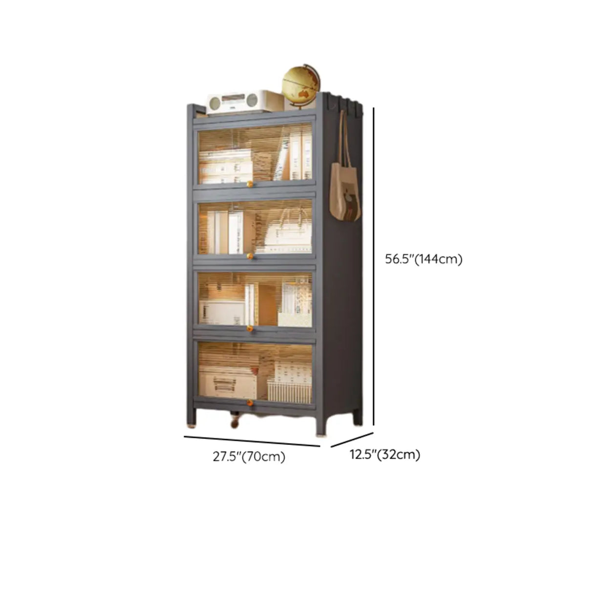 Fashion Steel Closed Rectangular Clear Door Bookcase Image - 34