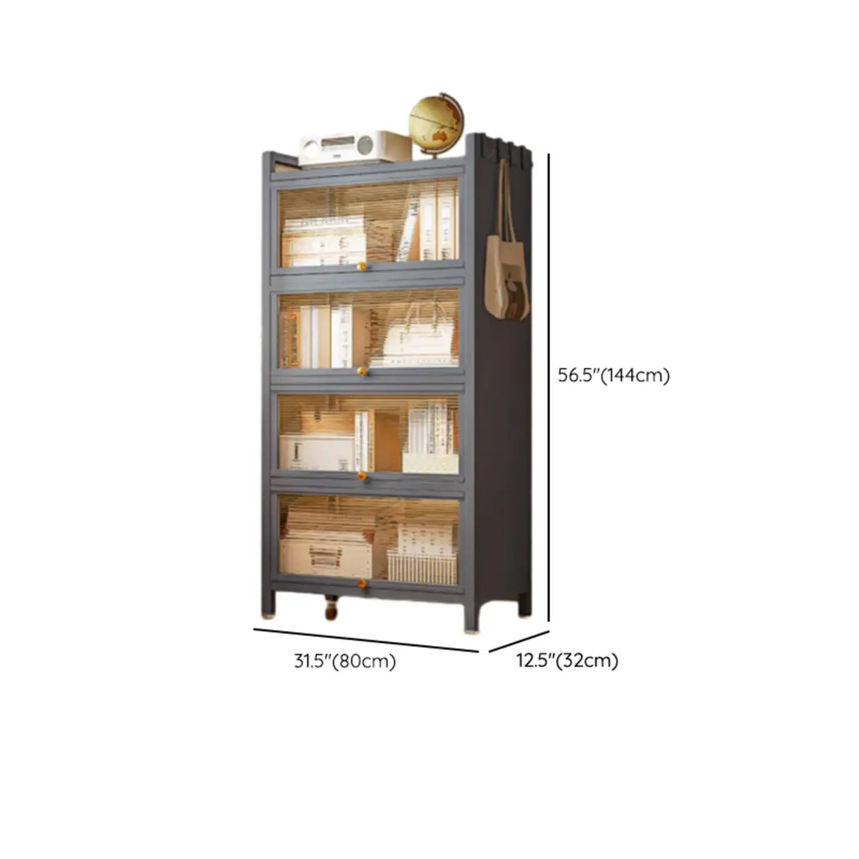 Fashion Steel Closed Rectangular Clear Door Bookcase Image - 35