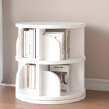 Fashion Swivel Round White Revolver Organizer Bookshelf Image - 12