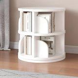 Fashion Swivel Round White Revolver Organizer Bookshelf Image - 4