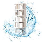 Fashion Swivel Round White Revolver Organizer Bookshelf Image - 8