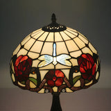 Fashion Tiffany Glass Shade Dragonfly Decor Table Lamp Image - 7