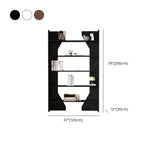 Fashion Vertical Rectangular Wooden Bookshelf Black Image - 29