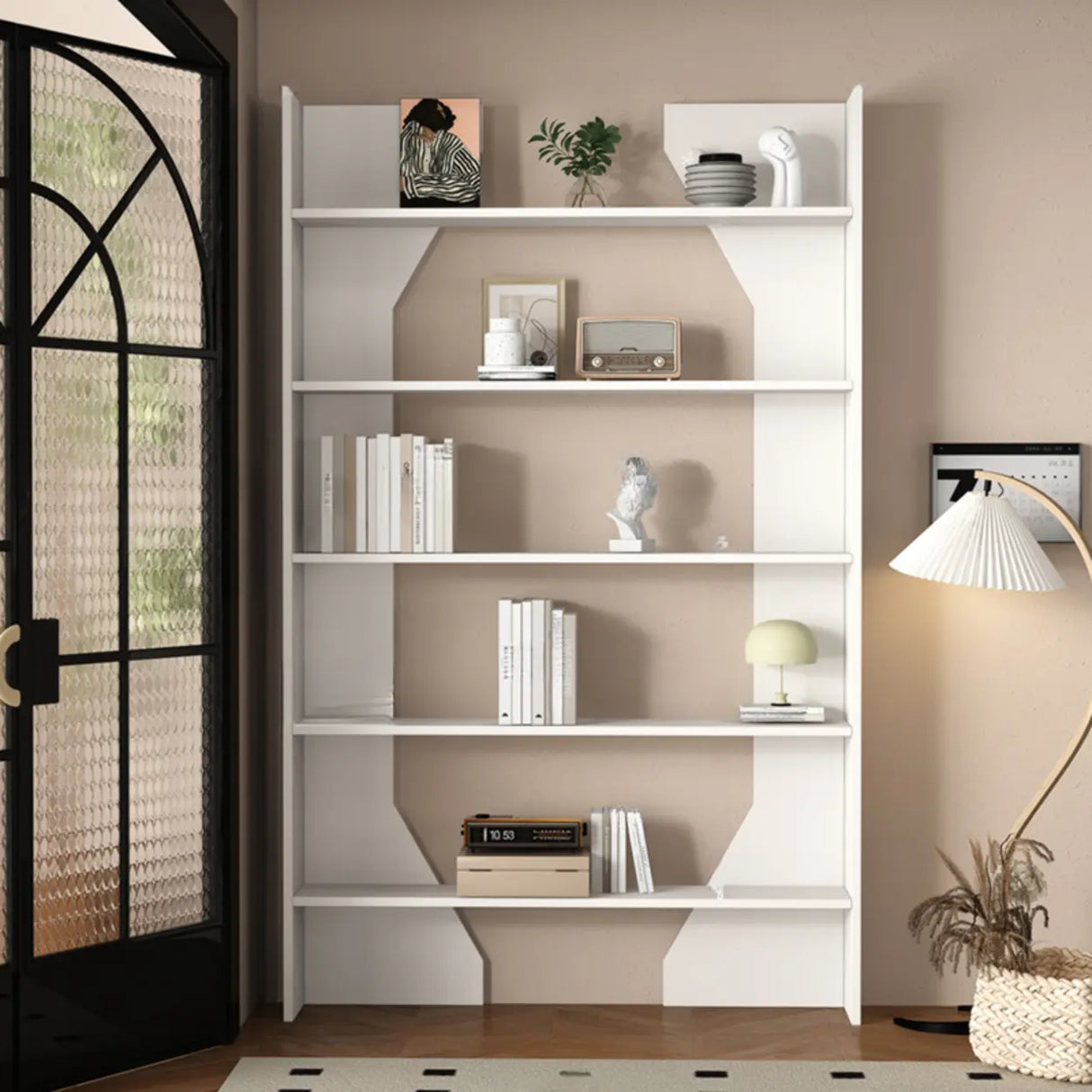 Fashion Vertical Rectangular Wooden Bookshelf Black Image - 15