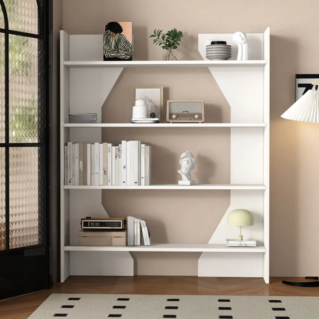 Fashion Vertical Rectangular Wooden Bookshelf Black Image - 16